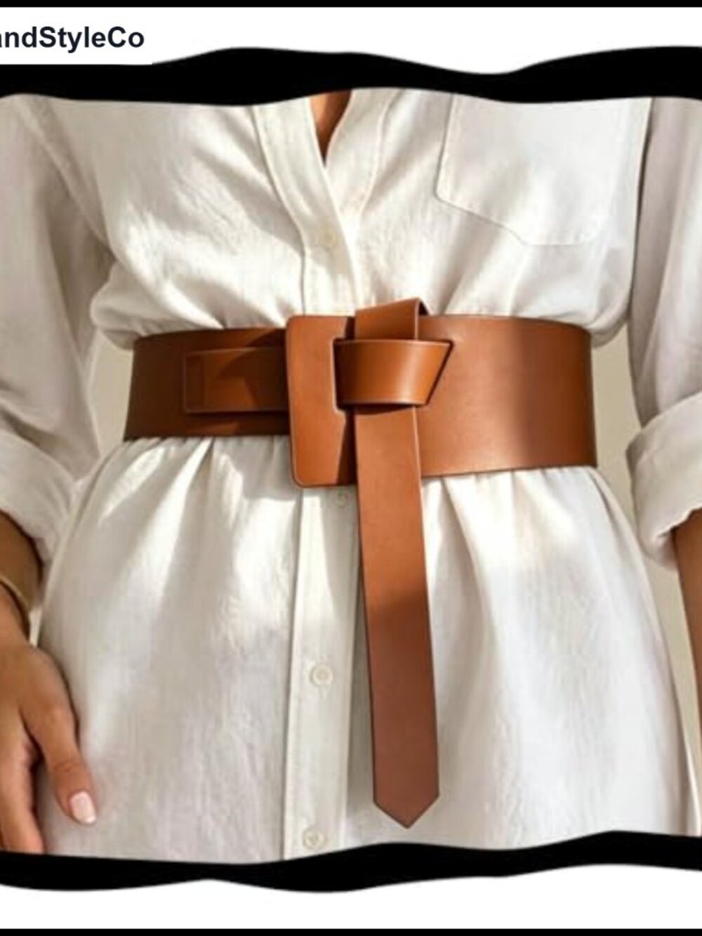 Wide Thick Leather Belt Fashion Waist Belt for Women
